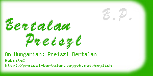 bertalan preiszl business card